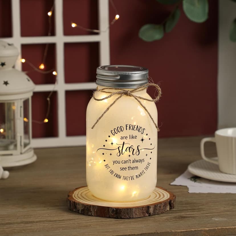 Maracco Christmas Best Friends Gifts for Women, Mason Jar Night Lights for Friend, BFF, Coworker, Friendship Gifts Friends Birthday Gifts for Women
