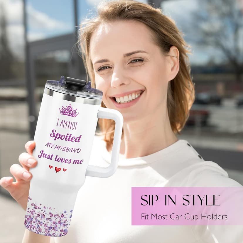 Gifts for Wife from Husband - Anniversary Wedding Gifts for Women - Mothers Day Christmas Tumbler Gift for Wife - Birthday Present for wifey - Valentines Day Gift for Her - to My Wife's 40 Oz Tumbler