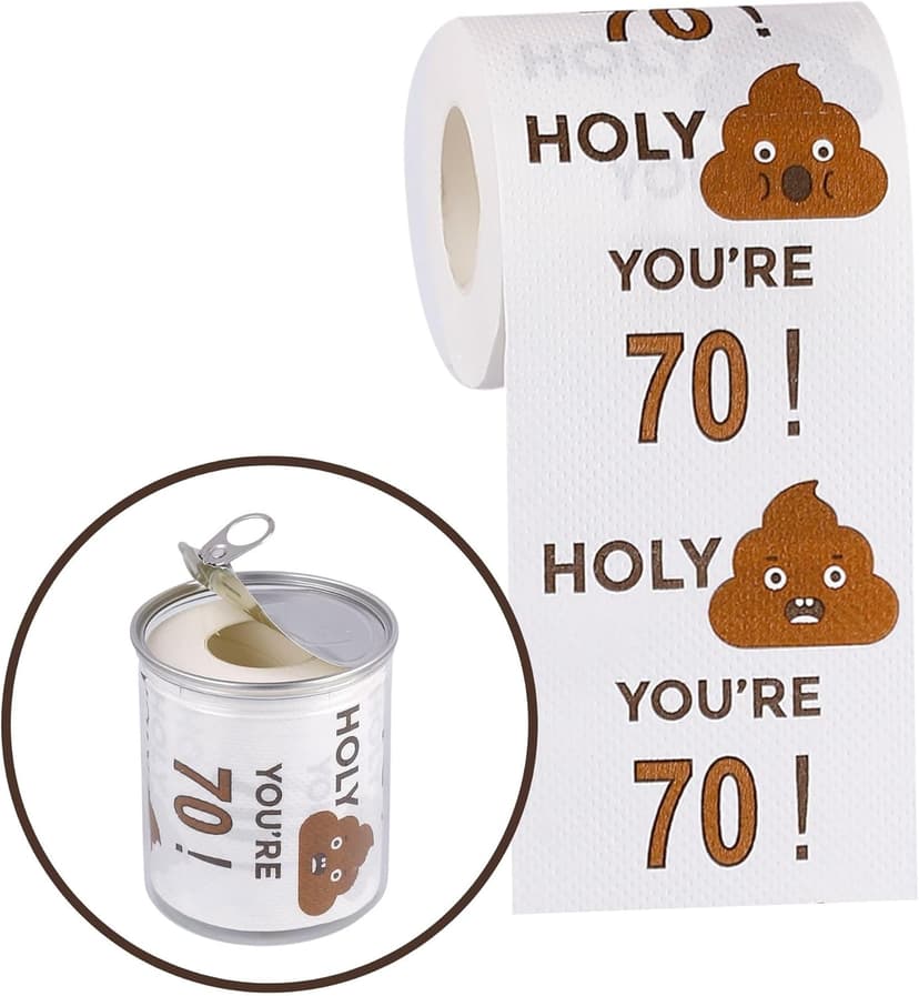 Happy Birthday Gifts for Boys Son and Girls - 3-Ply Funny Toilet Paper Roll, Birthday Toilet Paper Gag Funny Birthday Gift Novelty for Birthday Party Decorations Eighteenth Party Supplies (70th Years)
