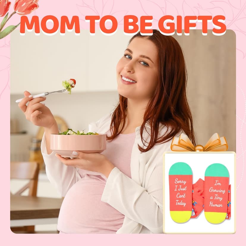 HAPPYPOP Expecting Mother's Day Gifts for New Mom - Mom To Be Gifts for Pregnant Women, Maternity Socks Pregnancy Stocking Stuffers, labor delivery