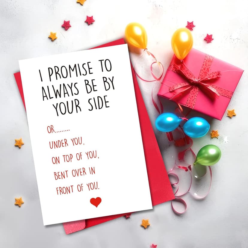 Funny Anniversary Card for Boyfriend Husband, I Promise to Always Be By Your Side Card, Hilarious Gift for First Second Third Year Anniversary (Top or Under)