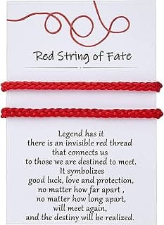 Desimtion Couples Bracelets Red String of Fate Matching Bracelets for Couples Gifts for Him and Her, Long Distance Relationship Gifts for Boyfriend or Girlfriend