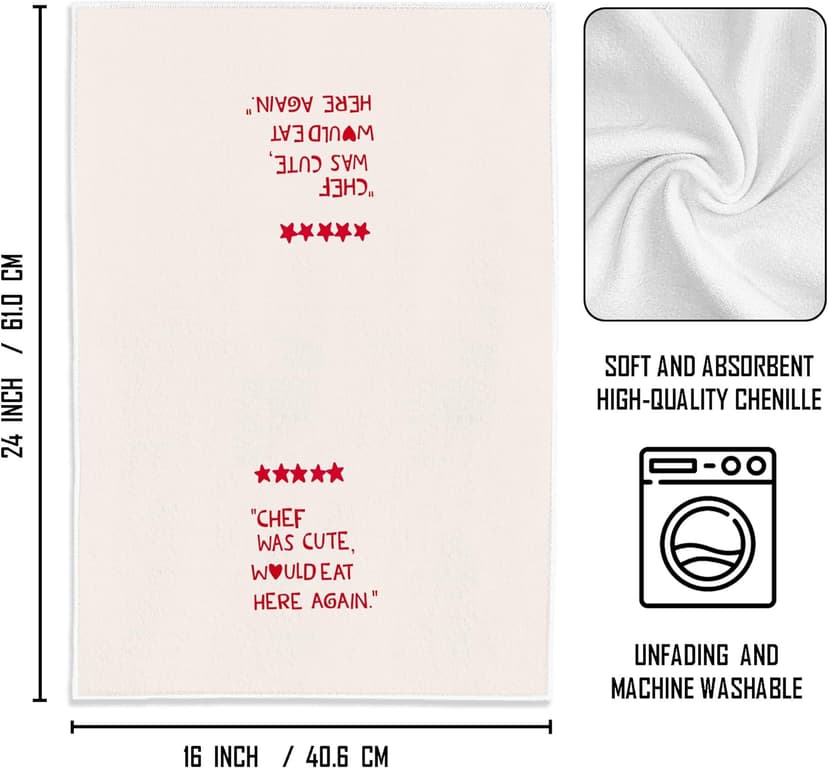 Chef Gifts Kitchen Towels - Cute Hostess Gifts, Decorative Kitchen Towels, 1624 Inches