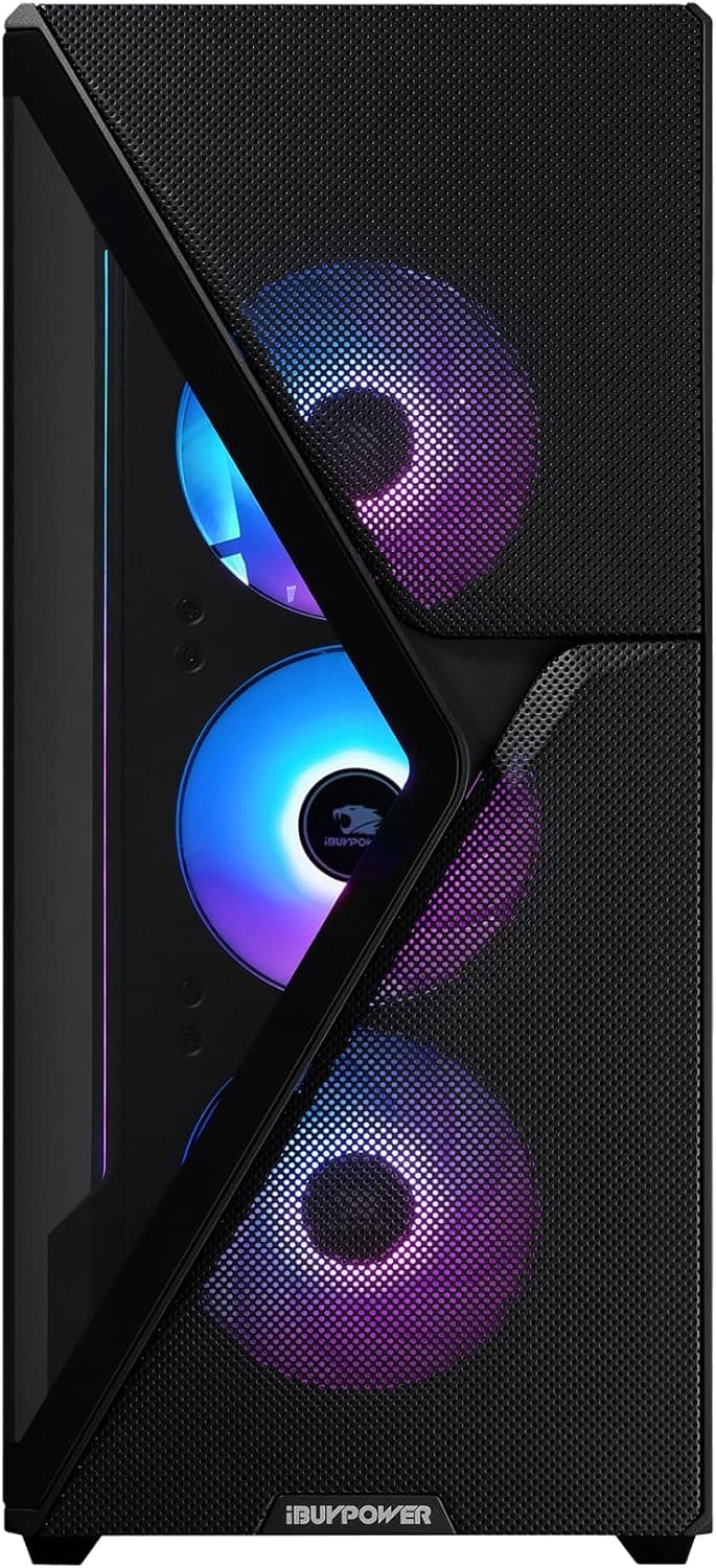 iBUYPOWER Slate MESH Gaming PC Desktop Computer Intel Core i7 14700F CPU, NVIDIA GeForce RTX 5070 12GB GPU, 32GB DDR5 RGB 5200MHz RAM, 1TB NVMe SSD, Windows 11 Home, Keyboard and Mouse - SMI7N5701