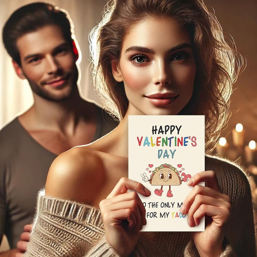 Funny Valentines Day Card Gifts for Him Boyfriend, Naughty Valentine's Day Gifts for Men, Unique Valentines Day Cards for Husband, Taco Vday Cards
