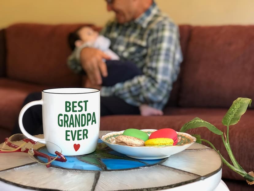 Triple Gifffted Worlds Best Grandparents Coffee Mugs for Grandma and Grandpa, Gifts Ideas From Grandkids, Grandchildren, New First Time Grandparent Announcement Christmas Valentines Day, Ceramic 380ml