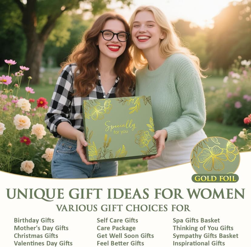 Self Care Gifts for Women Get Well Soon Gift Baskets, Unique Christmas Birthday Gifts for Women Spa Care Package, Sympathy Inspirational Thinking of You Gift Set for Mom Sister Friend Wife Girlfriend