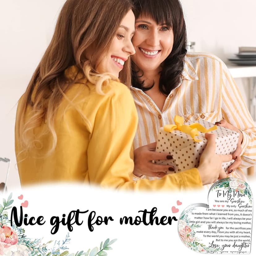Jetec Mothers Day Gifts Acrylic Mom Birthday Sign Plaque Presents from Daughter Son Grateful Birthday Christmas Valentines Gifts, 5.91 x 5.91 x 0.55 Inches(to My Mother)