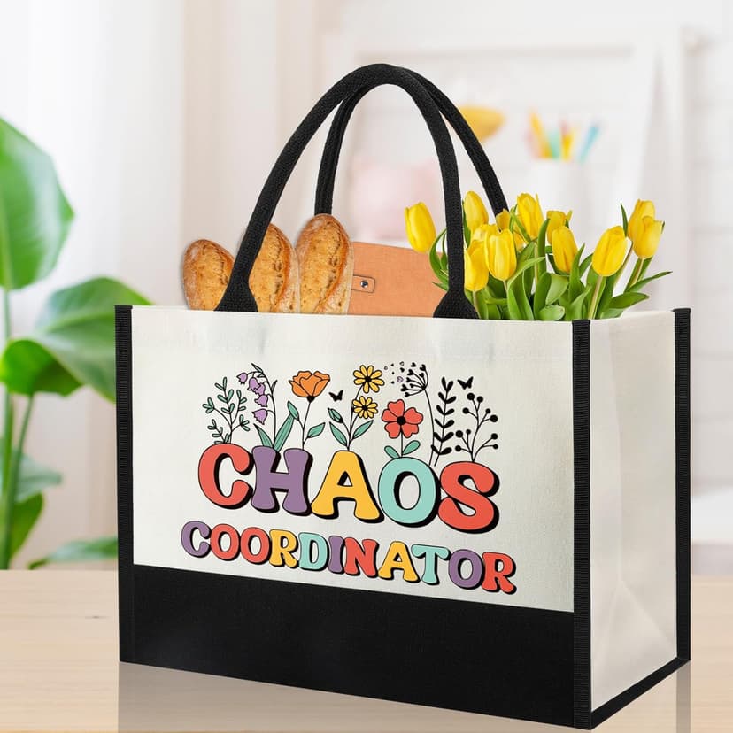 Chaos Coordinator Tote Bag Gifts for Women, Thank you Appreciation Gifts for Coworkers Boss Lady Manager Supervisor Wedding Planner Secretary Administrator Idea for Birthday Christmas