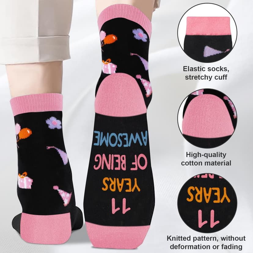 5-18 Years Old Birthday Gifts for Girls - Socks for Girls with Pop up Birthday Card, Presents for 5-18 Year Old Grils