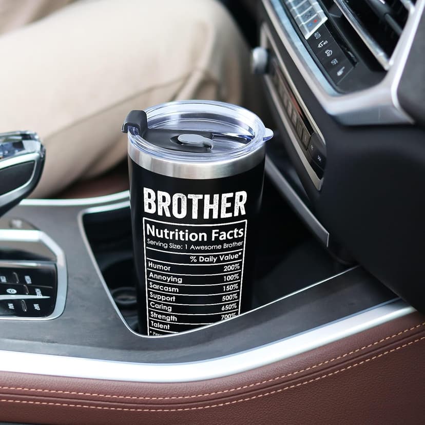 Breezy Valley Brother Gifts, Gifts for Brother from Sister Brother - Best Gifts for Older Little Brother Adult, Funny Brother Birthday Gifts Ideas for Brothers, Presents for Brother Tumbler Coffee Cup