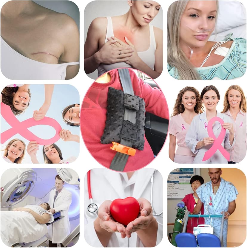 Pacemaker Pillow Chemo Port Pillows for Mastectomy, Open Heart Surgery Recovery Gifts Breast Cancer Bypass Post Surgery Cushion, Minky Dot Black