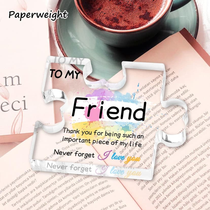 Friend Gifts for Women, Gifts for Friends - Acrylic Puzzle Piece Plaque Friend Gifts 4.7×3.8×0.6inch, Birthday Gifts for Women Friendship, Cool Gifts for Female Friend