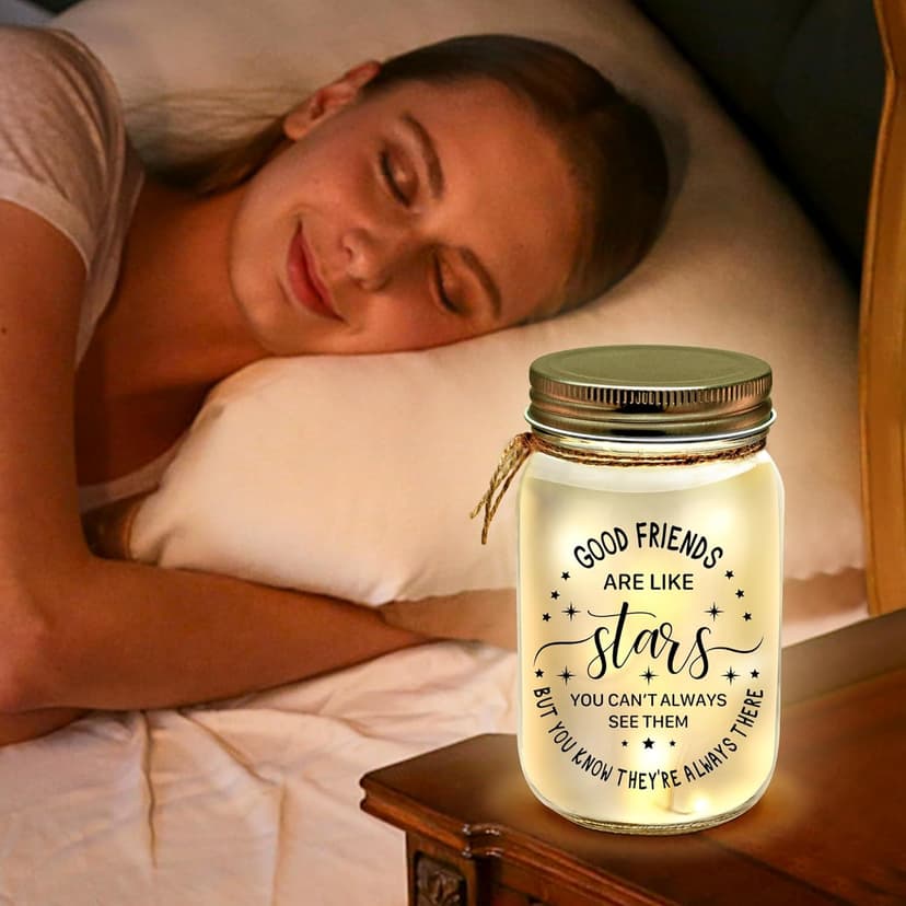 Kenon Mason Jar Night Light for Bestie, Birthday Day Gifts for Women, Home Decoration Lights, Personalized Mason Jar Mothers Day Christmas Gifts for Best Friends Sister