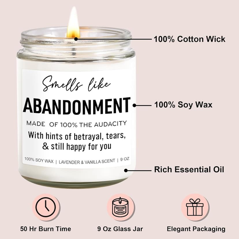 Funny Scented Candle, Coworker Leaving Gifts for Women, Men - Going Away, Goodbye, Farewell Gifts for Coworkers, Friends, Boss, Work Bestie - Retirement, Moving Away Present Ideas - 9 oz