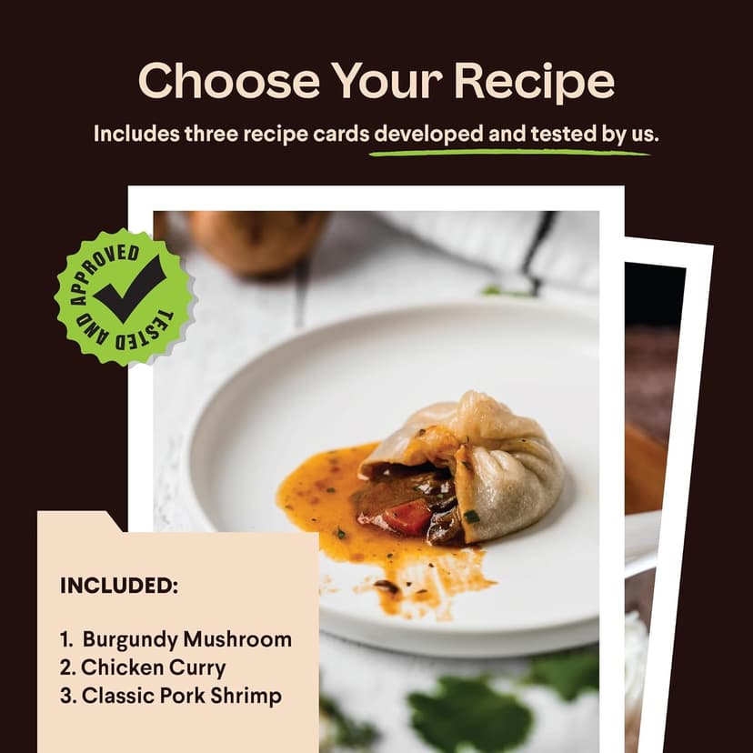 Cooking Gift Set Co. Bamboo Steamer Basket Soup Dumpling Kit - 2 Tier 8-Inch Dumpling Steamer for Cooking with Agar Agar, Roller, Spoon, Liners, Recipes & Step-by-Step Video (6-Piece Set)