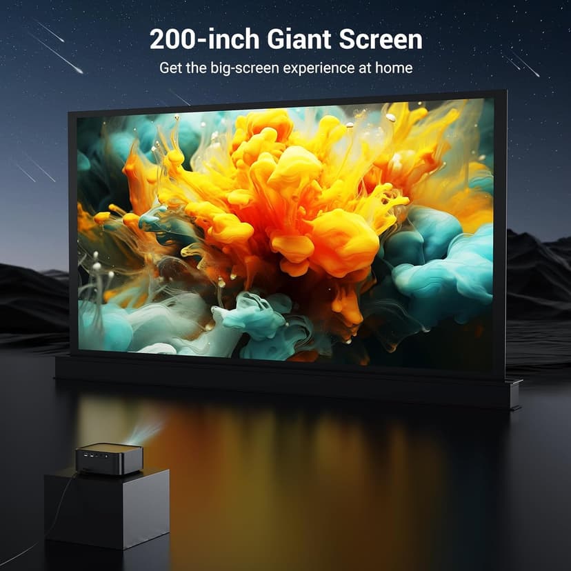 Official Licensed Netflix Smart Projector, HAPPRUN Projector 4K with Wifi and Bluetooth, DoIby Audio,Built-in Apps, Native1080P 1000 ANSI,Electric Focus,Movie Projector for Home Cinema,Outdoor,Indoor