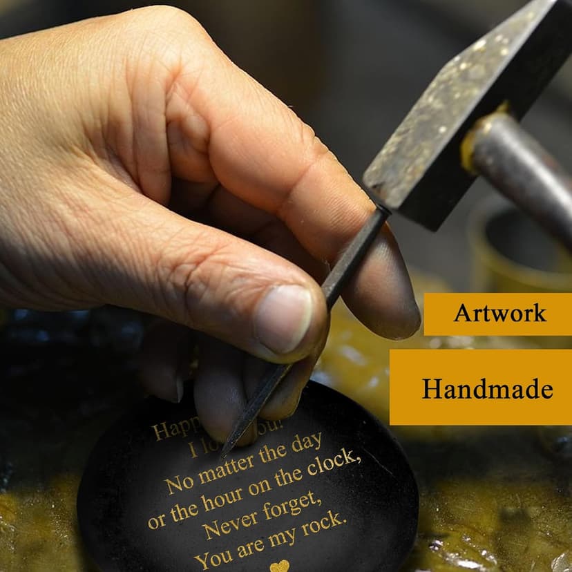 Decorative Stones Birthday Present for Husband, Boyfriend - Engraved Husband Birthdays Present from Wife - Decorative Accessories Happy Birthday Presents for Men - Cool Mens Birthday Present