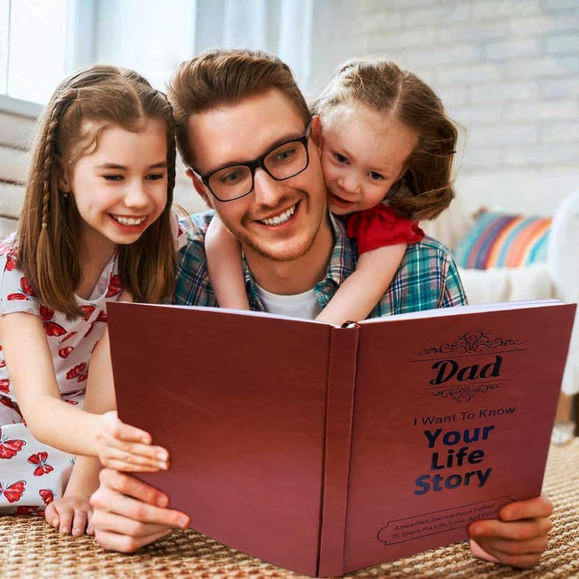 JUNQIU Dad I Want To Hear Your Story, A Father’S Guided Journal Book - Gifts For Dad Birthday, Fathers Day Dad Gifts From Daughter Son, Dad Gifts For Christmas, Dads Gift