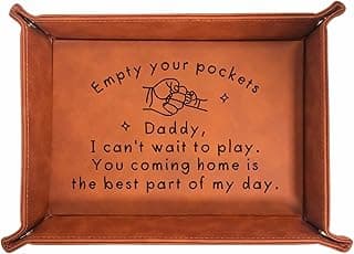 Birthday Gifts for Dad, Leather Tray for Dad, New Dad Gifts for Husband from Wife, Best Dad Gifts from Son Daughter, Christmas Thanksgiving Sentimental Gifts for Father Husband Stepdad