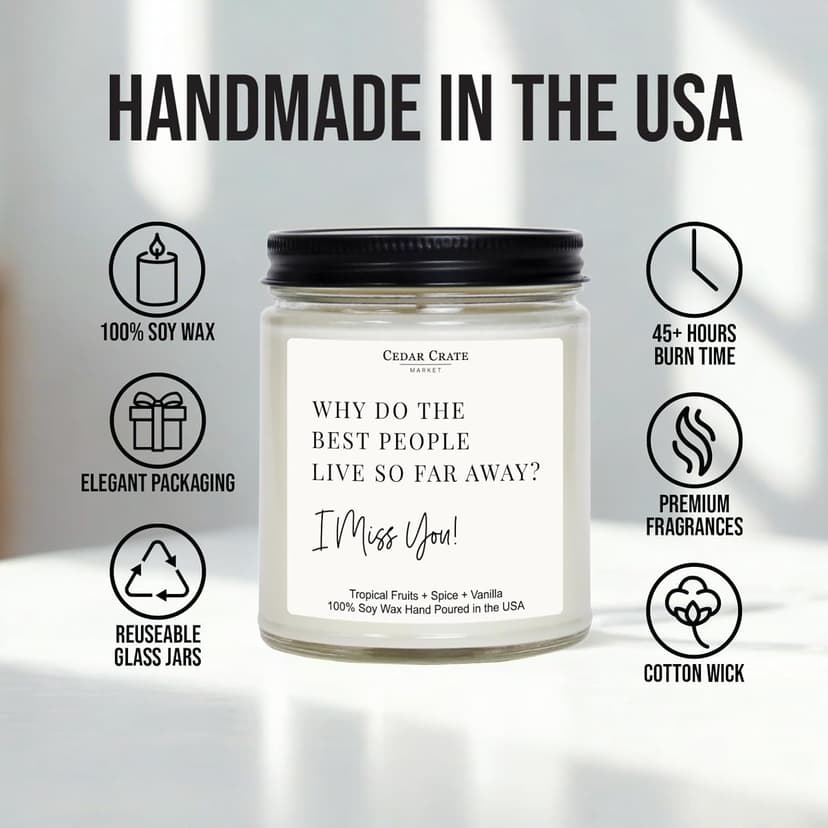 Best Friend- Gifts for Women, Men, Sister Gift, Best Friend Birthday Gifts for Women, Unique Bestie Presents, Funny Birthday Candles, Friendship, Friends, 100% Soy Wax Candles - Handmade in The USA