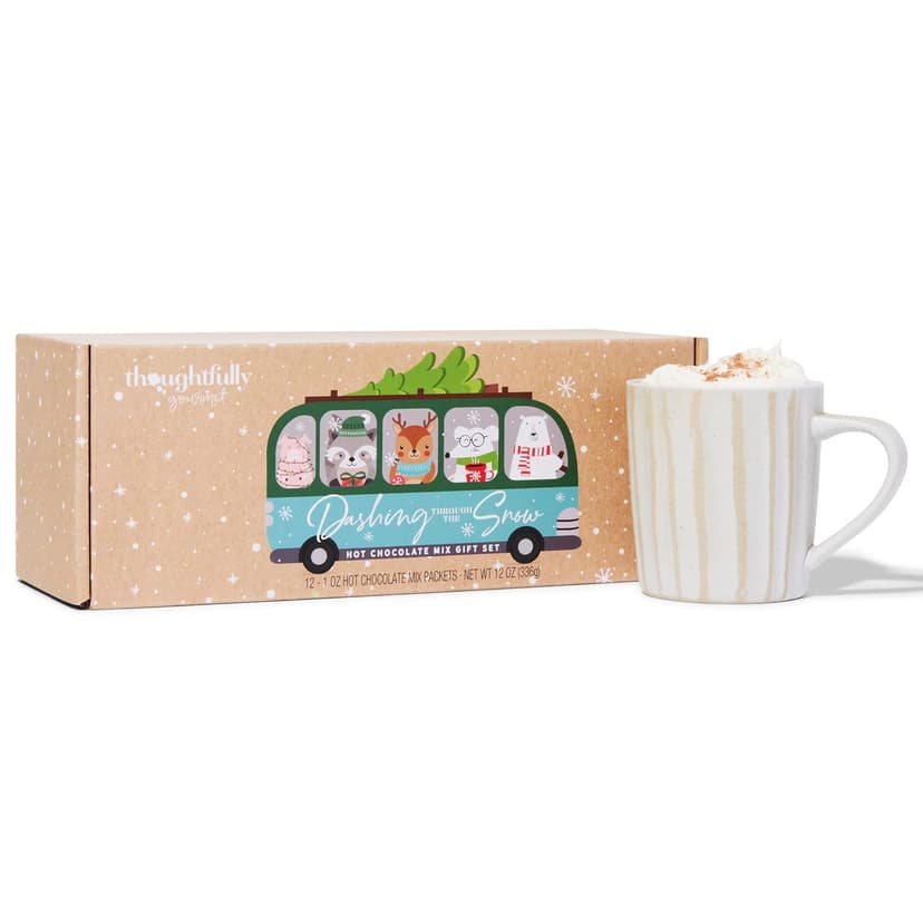 Thoughtfully Gourmet, Hot Chocolate Gift Set in Holiday Character Packaging, Flavors Include Rocky Road, Cookies Butter, Pumpkin Pie & More, Set of 12