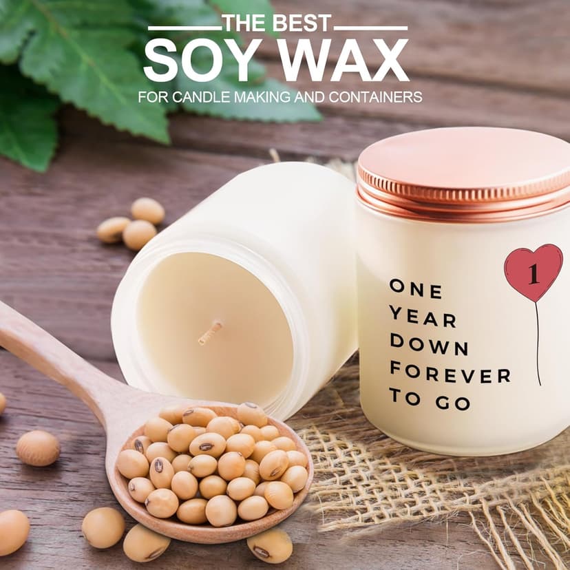 One Year, 1st, 1 Year, First Anniversary Candle Gifts for Him Her Couple- Best Happy Paper Anniversary Girlfriend Boyfriend Wife Husband Romantic Gift