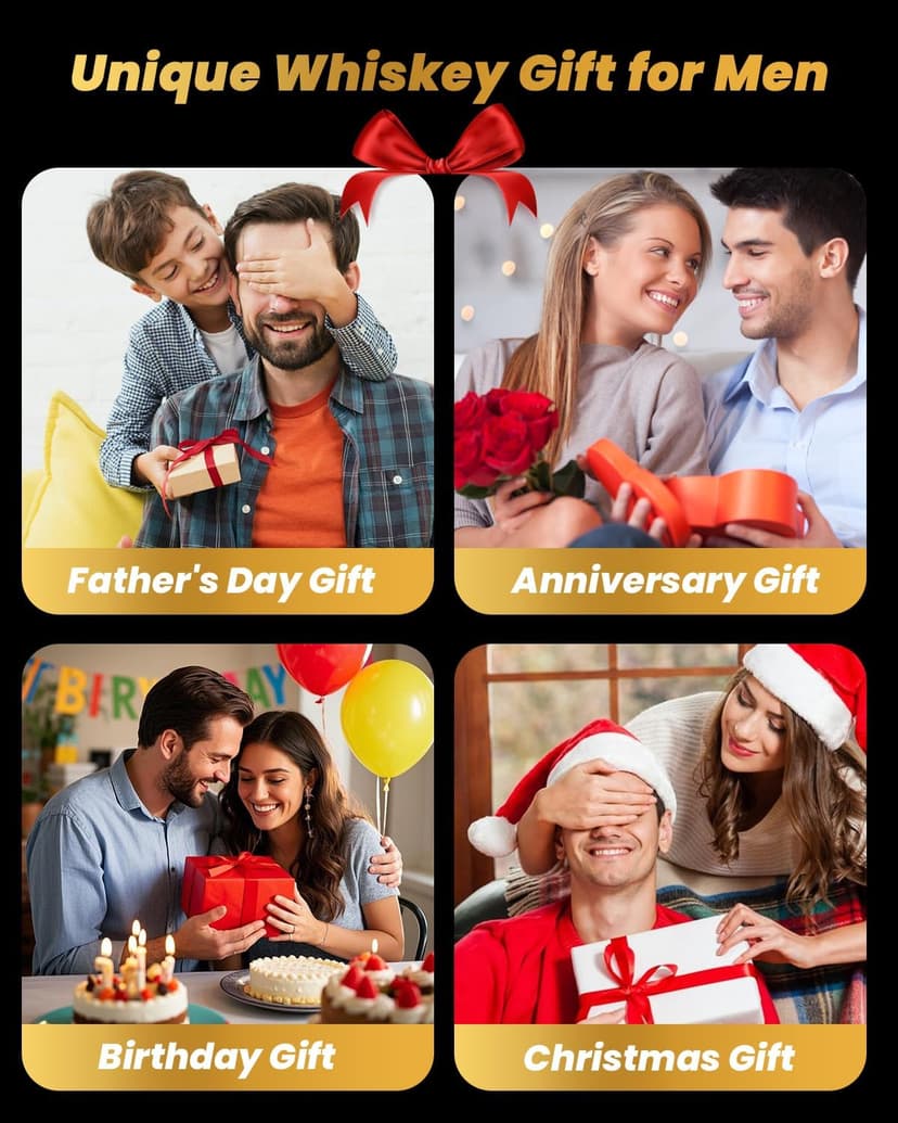 Electric Whiskey Smoker Kit, CHERRYQUEEN Old Fashioned Smoker Kit, Built-in Lighter & Ambient Light, 4 Reusable Ice Cubes 6 Wood Chips, Gifts for Men Dad Husband Whiskey Lovers (Birthday/Christmas)