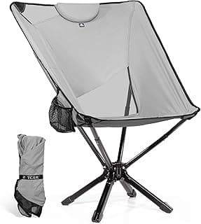 TCEK TCEK Portable High Back Camping Chair with Adjustable Height, Small Compact Outdoor Folding Chair for Adults Travel, Riselite Collapsible Lightweight Packable Camp Chairs, Easy Carry and Quick Setup
