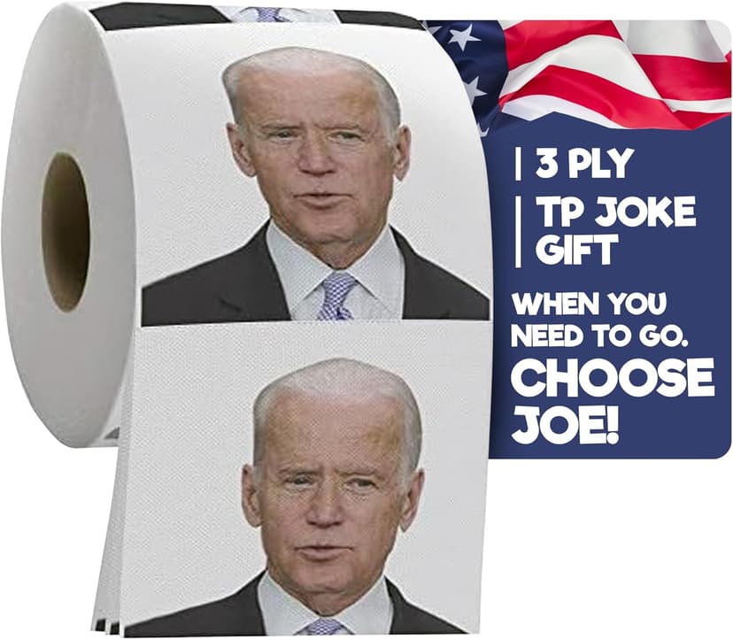 Joe Biden Funny Political Toilet Paper Roll by Gagster - TP Prank Democrat & Republican Election Party Joke Gifts,White Elephant Gift Exchange, Secret Santa, Make your Butt Laugh