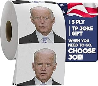 Joe Biden Funny Political Toilet Paper Roll by Gagster - TP Prank Democrat & Republican Election Party Joke Gifts,White Elephant Gift Exchange, Secret Santa, Make your Butt Laugh