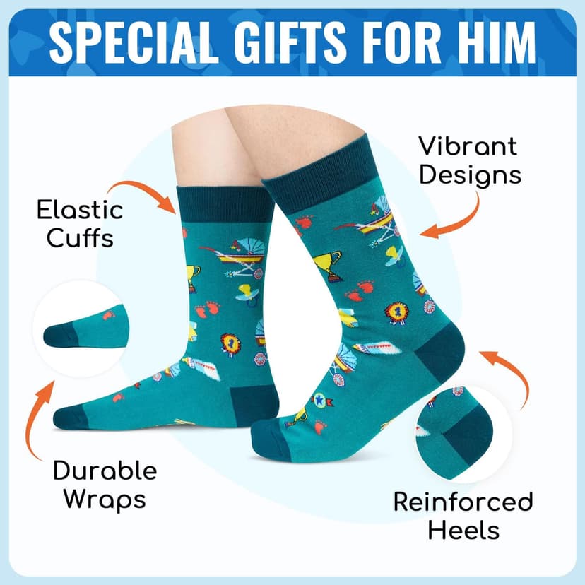 Zmart Gift Idea For Him - Funny Gifts For New Dad Brother Father In Law, In Law Socks