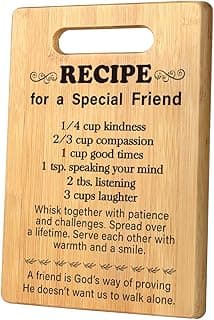 Best Friend Birthday Gifts for Women, Friendship Gifts for Women Friends, Unique Gifts for Friend Mothers Day, Bestie Bff Thank You Gift for Bestfriend Idea Recipe for a Special Friend Cutting Board