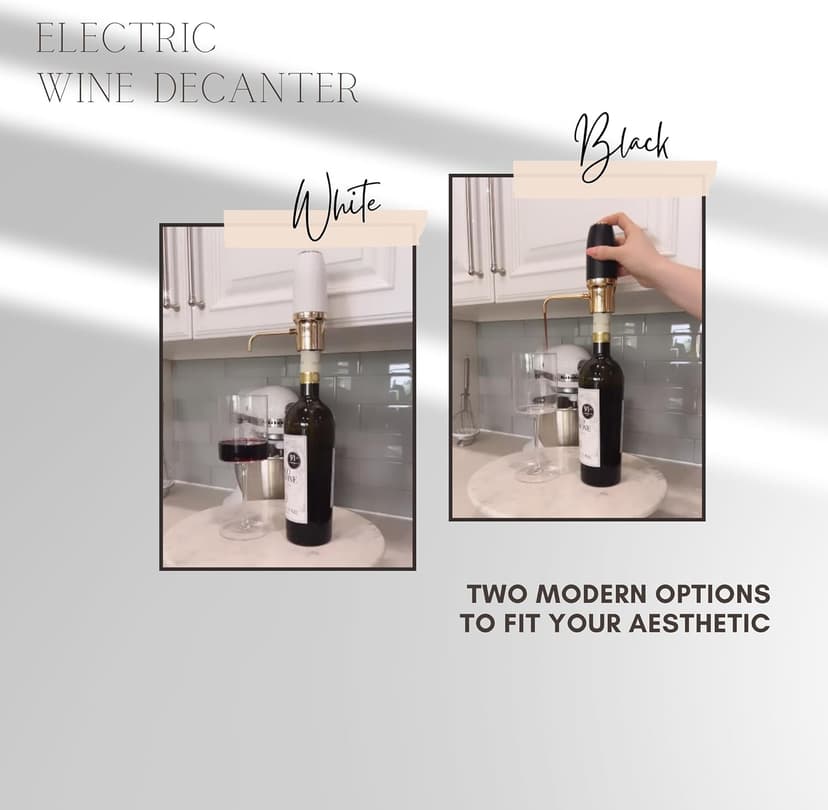 Electric Wine Aerator, Modern Wine Aerator, Electric Wine Dispenser, Gold Wine Pourer, Wine Pump, Automatic Wine Pourer, Re-chargeable, Wine Gifts, Christmas Gift for Her, Gift for Mom