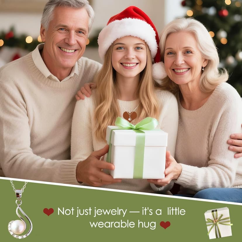 YEETONDA Granddaughter Necklace - Granddaughter Gifts from Grandma, Graduation Gifts for Her, Birthday Christmas Confirmation Wedding Keepsake Jewelry gifts for Granddaughter Teen Girls, Sterling Silver Freshwater Pearl Necklace