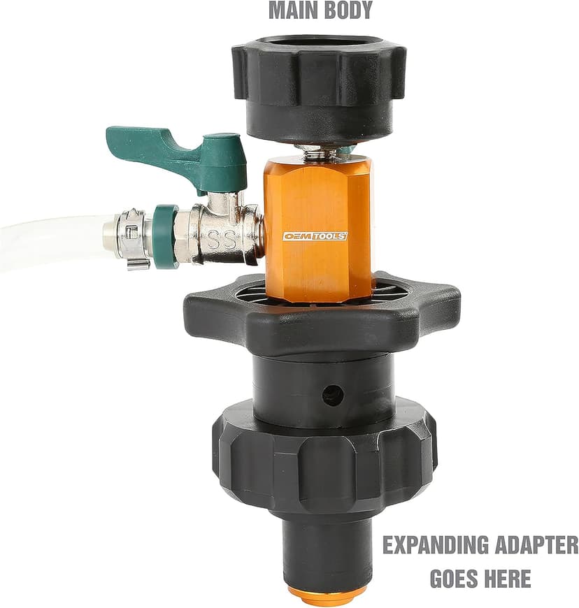 OEMTOOLS 24444 Cooling System Refiller AirEvac Kit, Quickly Refill Cooling Systems, Eliminate Trapped Air, Prevent Engine Damage, Universal Adapter, Leak Test, Includes 5 Bushings & Storage Case