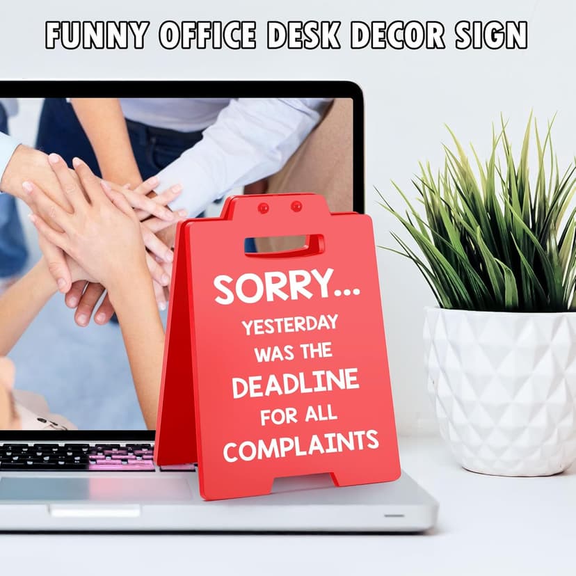 Funny Office Decor Christmas Boss Gifts for Women Men White Elephant Gag Gifts for Female Male Boss Lady Manager Supervisor Coworkers, Nurses Teacher Principal Xmas Gift Cubicle Accessories Red Sign