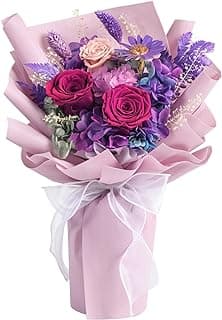 lovenfold Flowers for Delivery,Preserved Flowers Bouquets,Purple Rose Bouquets That Last 1-3 Years,Birthday Flowers Gifts for Women Mom Grandma Wife Friends