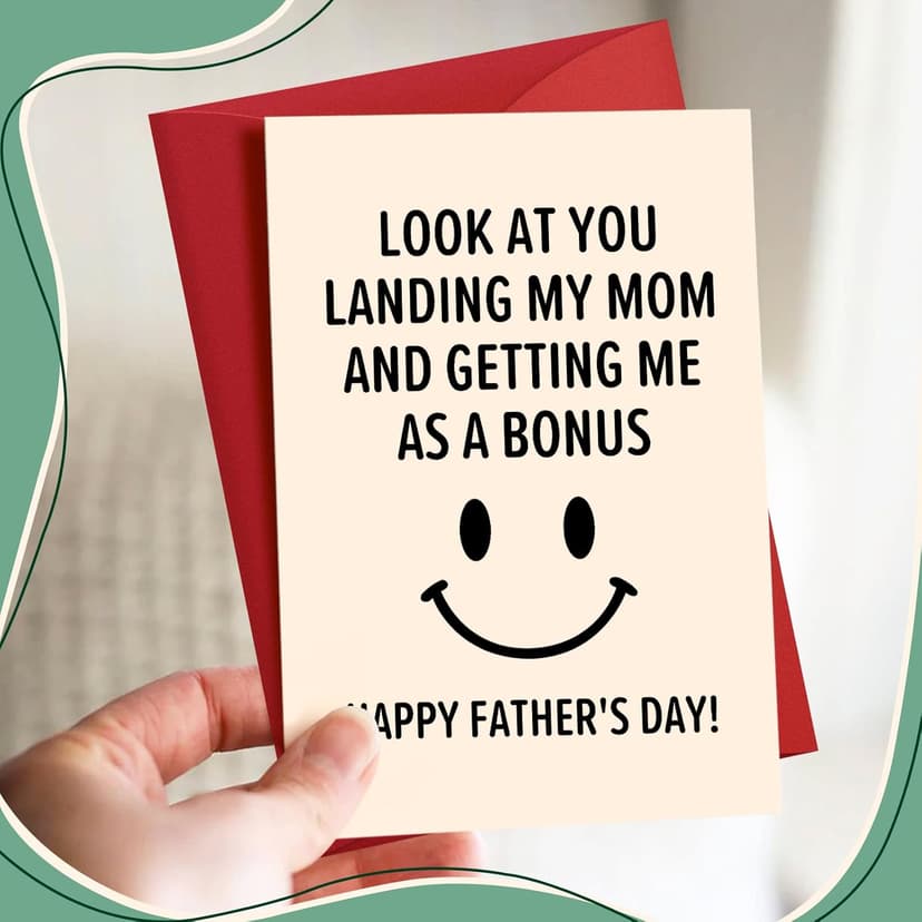 Step Dad Father's Day Gifts, Funny Fathers Day Card from Step Daughter Son Kids, Best Gag Gifts for Stepdad Bonus Dad Who Wants Nothing, Personalized Presents for Dads Father In Law Daddy Gift Ideas