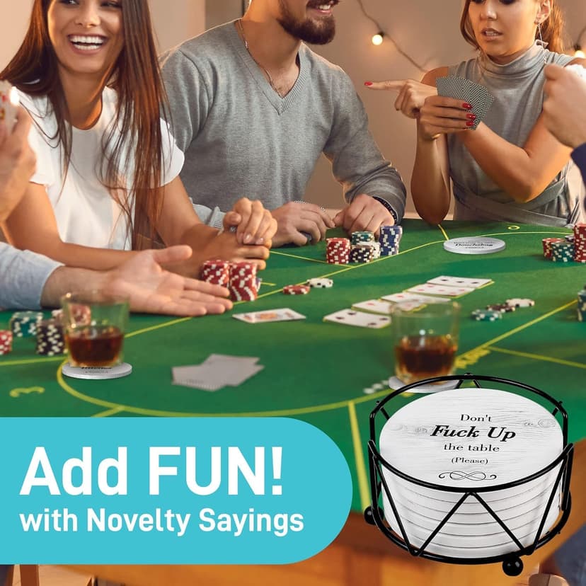 Funny Coasters - Perfect White Elephant Gifts - Unique Gifts for Women Men - Cool Friend Gifts - Secret Santa Gifts - Gag Gifts - Couples Gifts - Funny Housewarming Gifts - Birthday