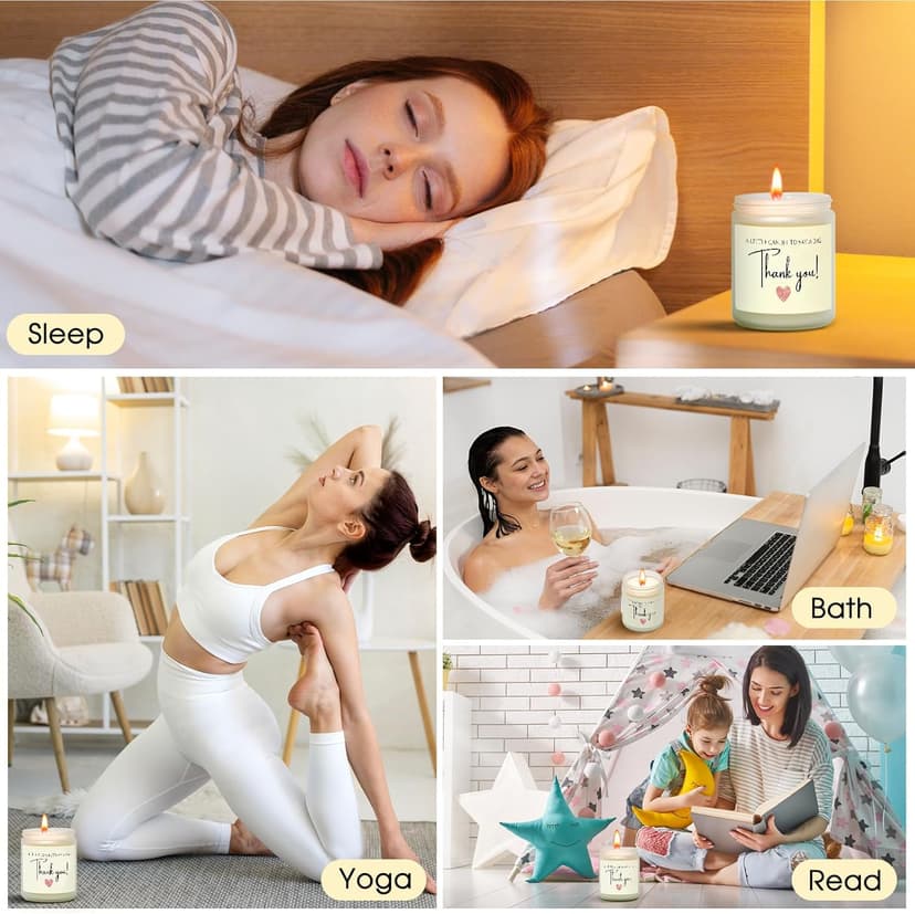 Thank You Gifts for Women, Men, Hostess, Couple, Appreciation Gifts for Teacher Coworker Employee Boss - a Little Candle to Say A Big Thank You, Lavender Scented Candle with Gift Box