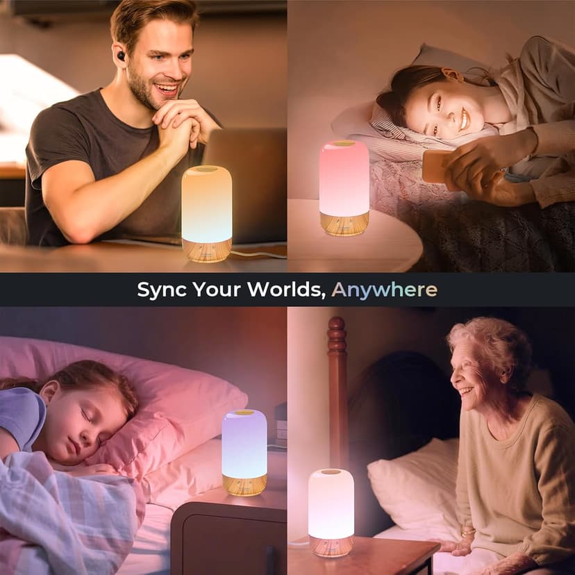 Long Distance Touch Lamp WiFi and Bluetooth Setup Relationship Best Friend Light Up Lamp Couple Gifts App Control (Set of 2)