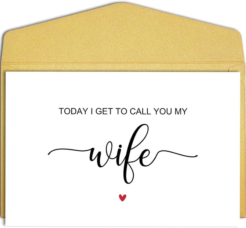 Qiliji Today I Get To Call You My Wife Wedding Day Card, To My Wife on Our Wedding Day Card, Wedding Day Vow Card for Bride, Bride Gift from Groom