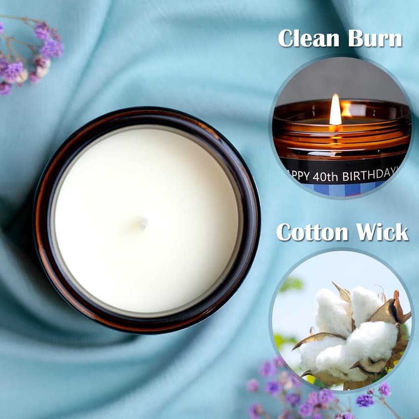 40th Birthday Gifts Women Men, 40th Birthday Decorations for Women Men, Funny 40th Birthday Candle Gifts for Her Him Mom Dad Husband Wife Best Friends Sister, 1984 40 Year Old Gift Ideas