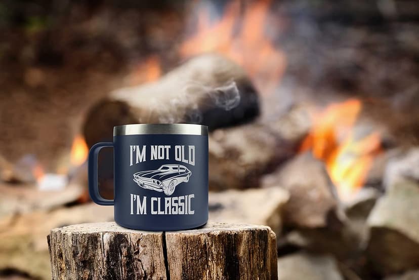 Gifts for Dad from Daughter, Son, Kids on Fathers Day, Christmas - Grandpa Gifts for Christmas - Birthday gifts for Grandpa - Dad Birthday gifts - Funny Mug 14oz, Navy Insulated Stainless Steel