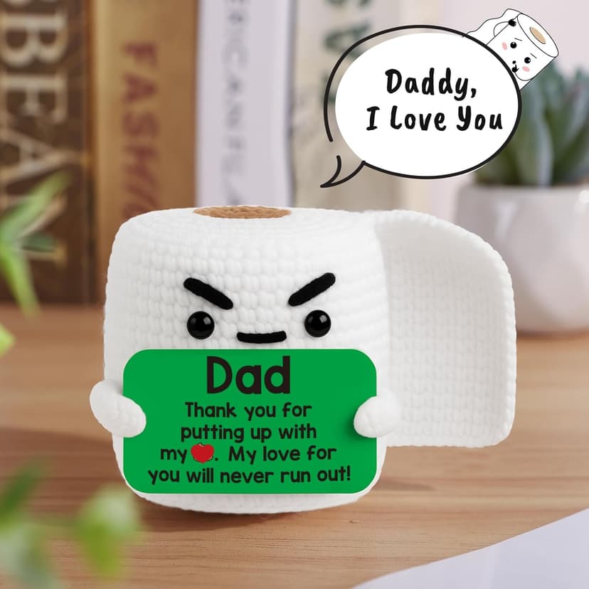Dad Birthday Gifts for Dad from Daughter Son Christmas Funny Small Gag Cool Handmade Crochet I Love You Daddy New Bonus Step Best Dads Ever Thank You Fathers Day Christmas Stocking Stuff Gift