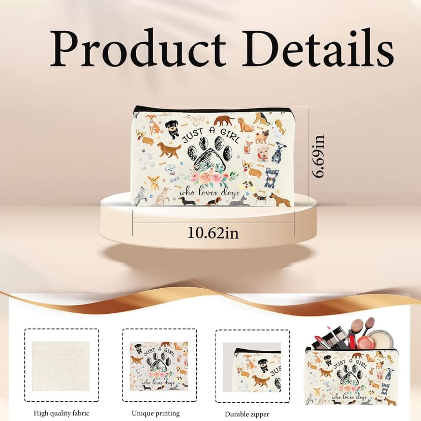 Cute Gifts for Dog Lover, Dog mom Gift Reusable Grocery Beach Shopping Bag for Women, Birthday Gift for Mom Daughter Friends Sisters Who Loves Dogs