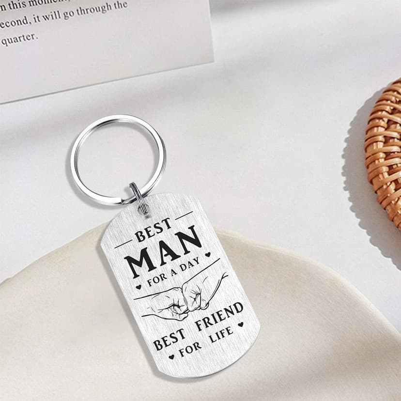 Alotozo Wedding Day Keychain - Bridal Shower Gifts for Bride Groom Groomsmen Bridesmaid Maid of Honor Father