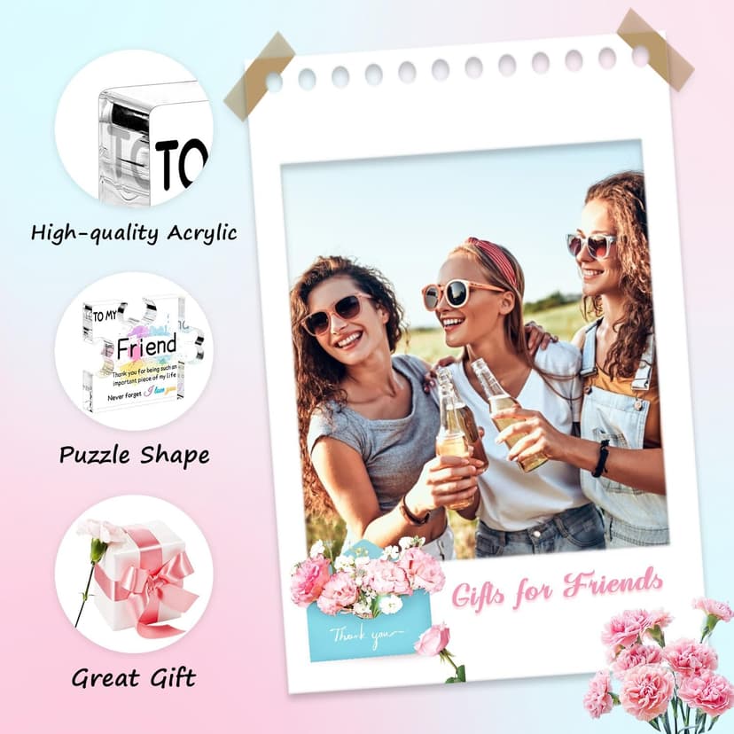 Friend Gifts for Women, Gifts for Friends - Acrylic Puzzle Piece Plaque Friend Gifts 4.7×3.8×0.6inch, Birthday Gifts for Women Friendship, Cool Gifts for Female Friend
