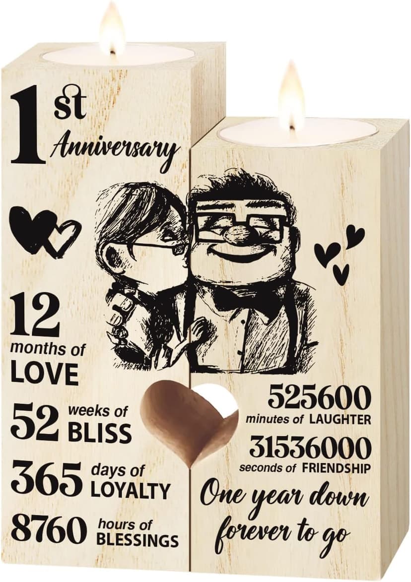 1st Anniversary Wedding Gifts for Wife, Couples Gifts Candlestick,1st 1 Year Wedding Anniversary Birthday Gifts for Wife from Husband,Wedding Anniversary Presents for Girlfriend,One Year for Her